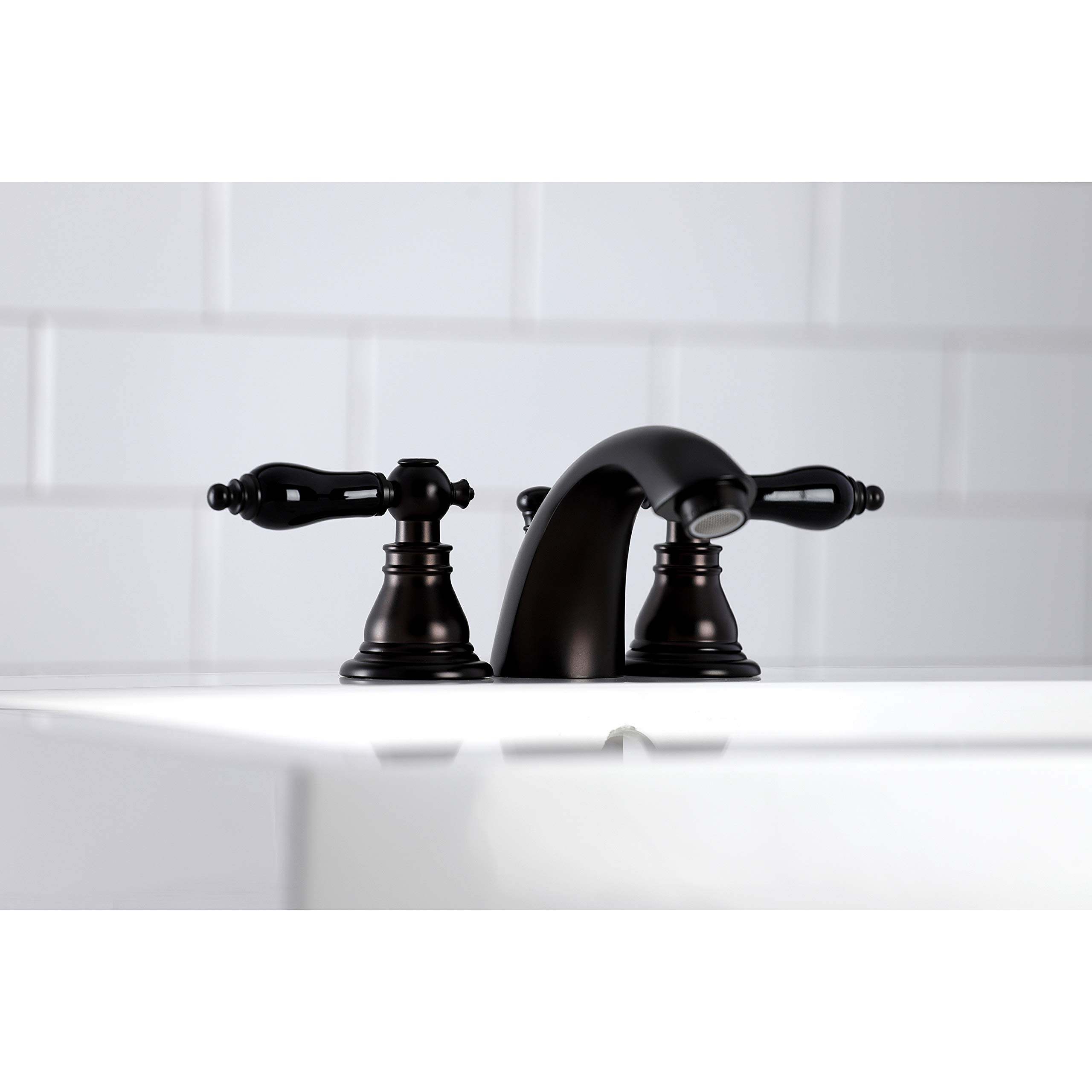 Kingston Brass KB955AKL Duchess Mini-Widespread Bathroom Faucet - Oil Rubbed Bronze Finish with Plastic Pop-Up Drain, 12