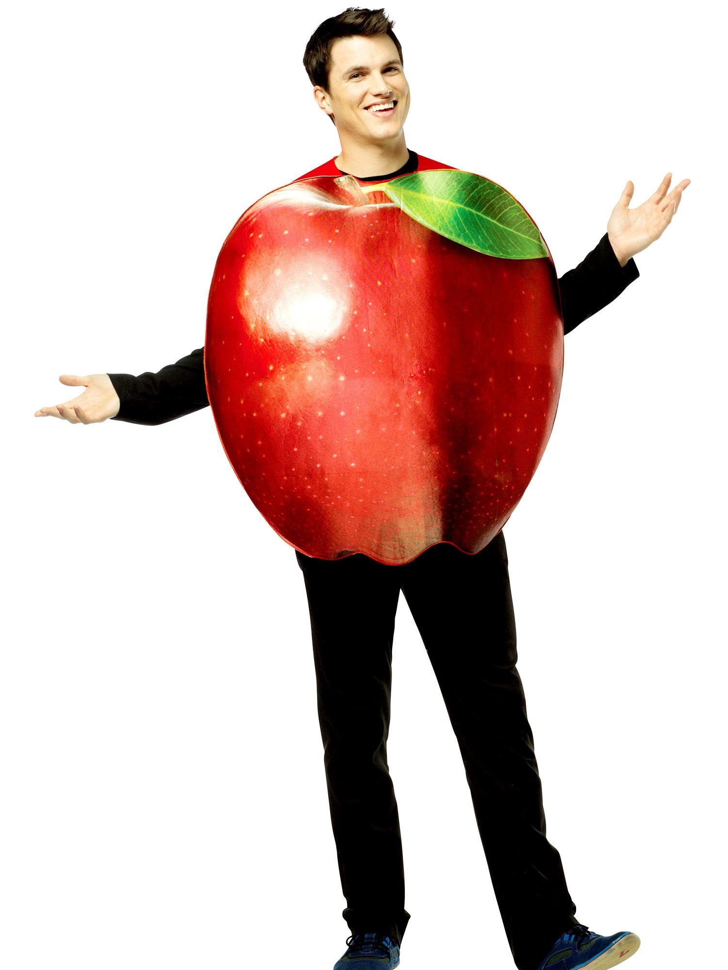 Rasta Imposta Men's Red Apple Costume - Funny Adult Fruit Costume for Halloween, Christmas Parties & Themed Events