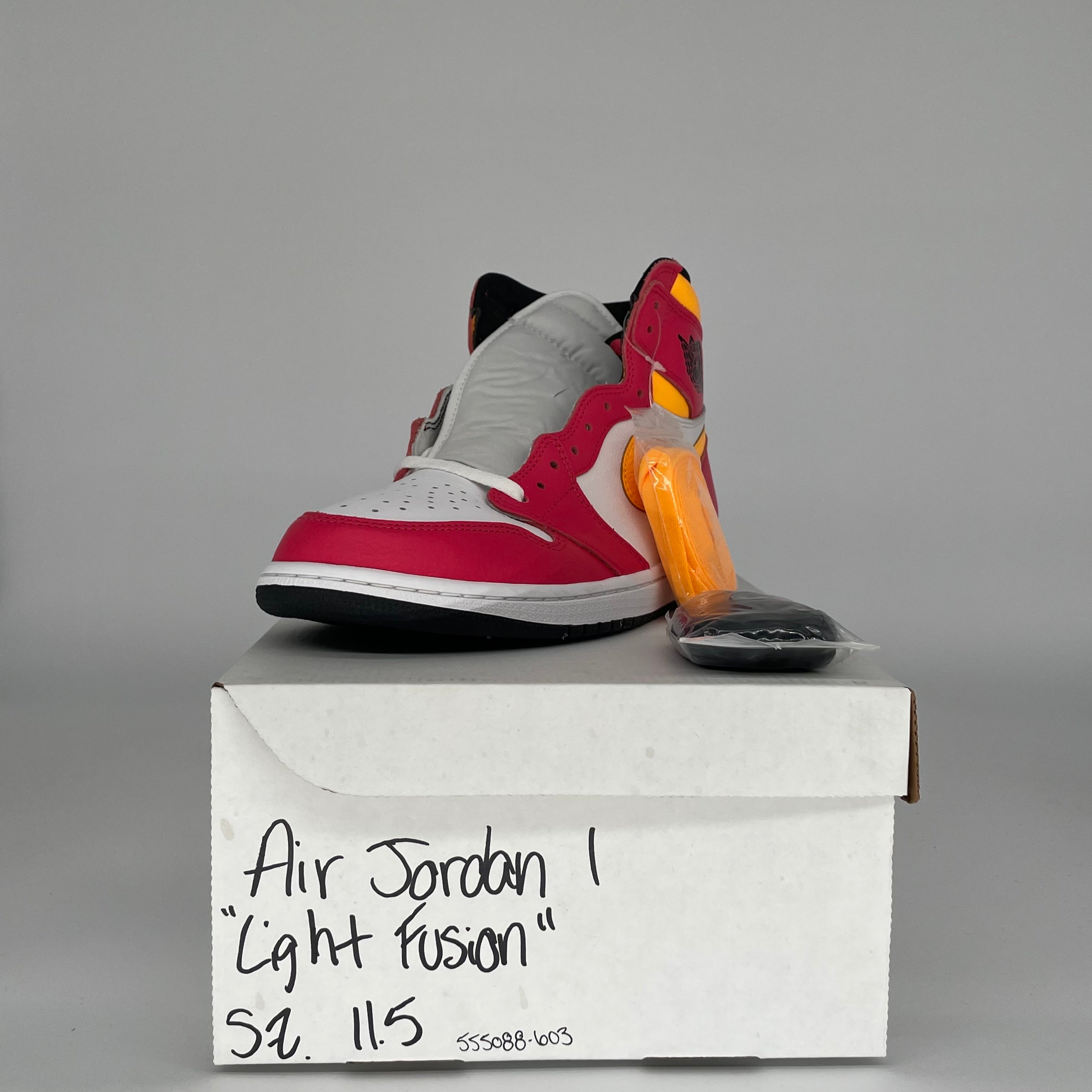 AIR JORDAN 1 Retro High OG Light Fusion Red Men's Basketball Shoes Size 11.5 - Style 555088-603 | Sneakers for Streetwear, Sports & Casual Outfits
