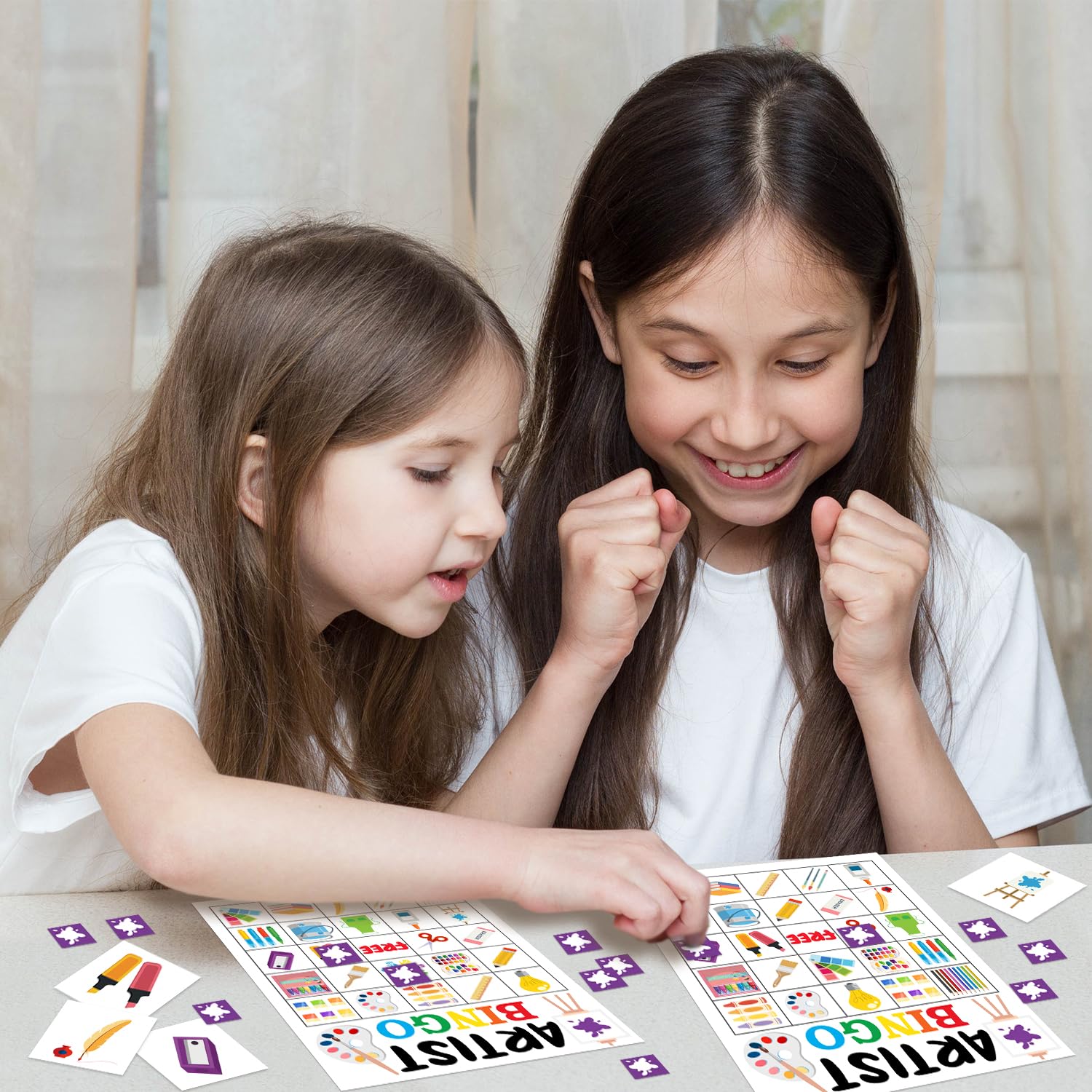 Artist Party Bingo Game Set - 24 Player Art Bingo Cards for Family & Friends Game Night, Painting Party Favors, Holiday Decorations - Perfect for Birthday Parties, Team Building & Classroom Activities