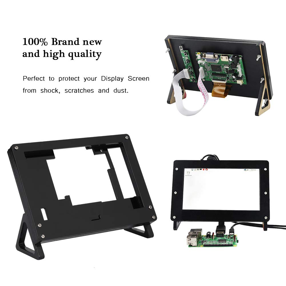 5 Inch Protective Case for Raspberry Pi Display - Black Acrylic Computer Enclosure with DIY Tools | Perfect for Raspberry Pi Projects, Electronics Prototyping & Maker Spaces