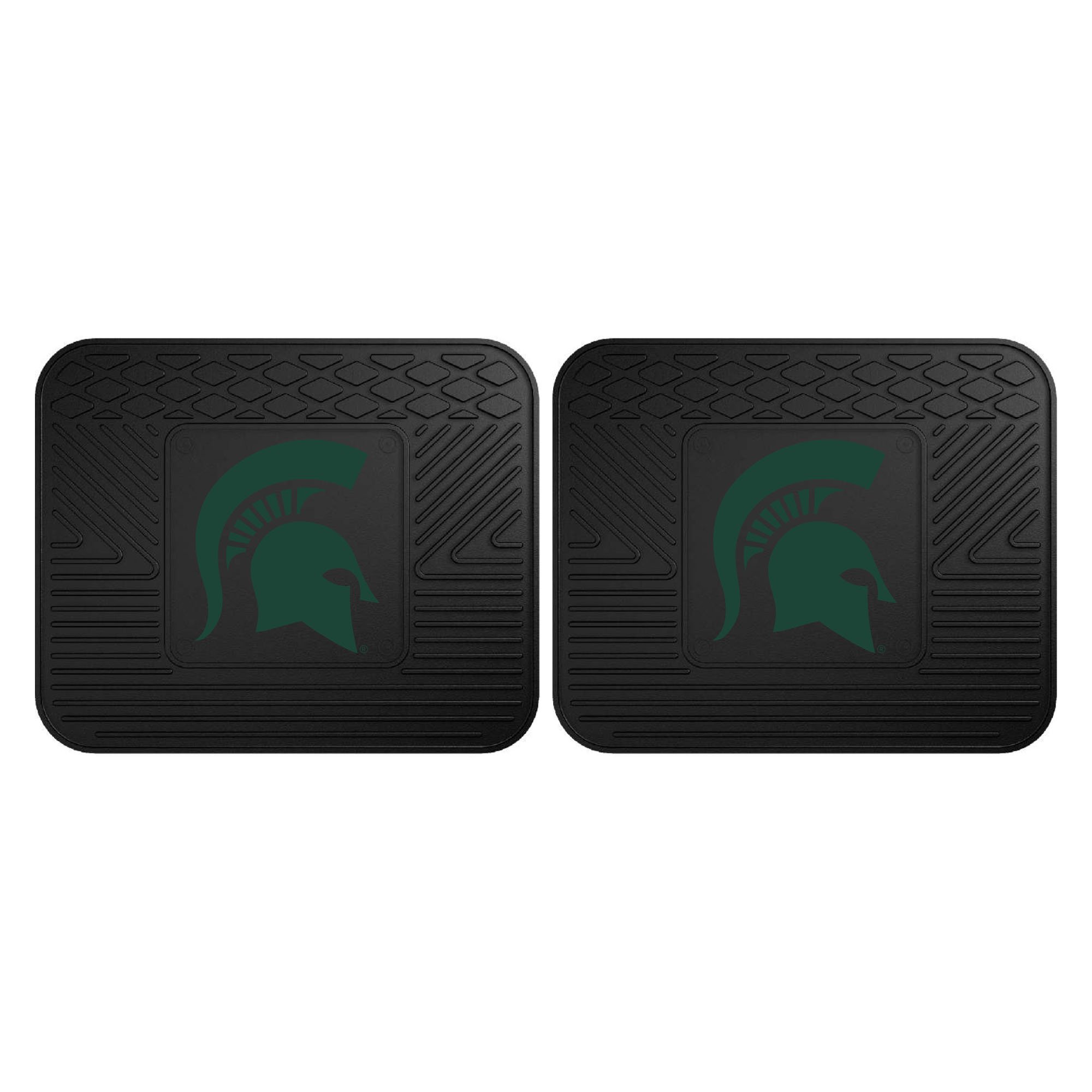 Michigan State University Spartans Car Floor Mats - 2-Piece Set for Back Seat, Non-Slip Custom Fit All-Weather Protection - Perfect for College Students, Alumni & Fans (Go Green!)