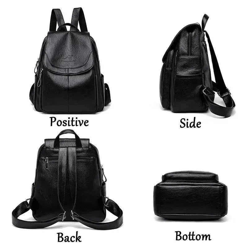 Vintage Soft Leather Women's Backpack - Stylish & Durable Travel Bag for Work, College & Everyday Use