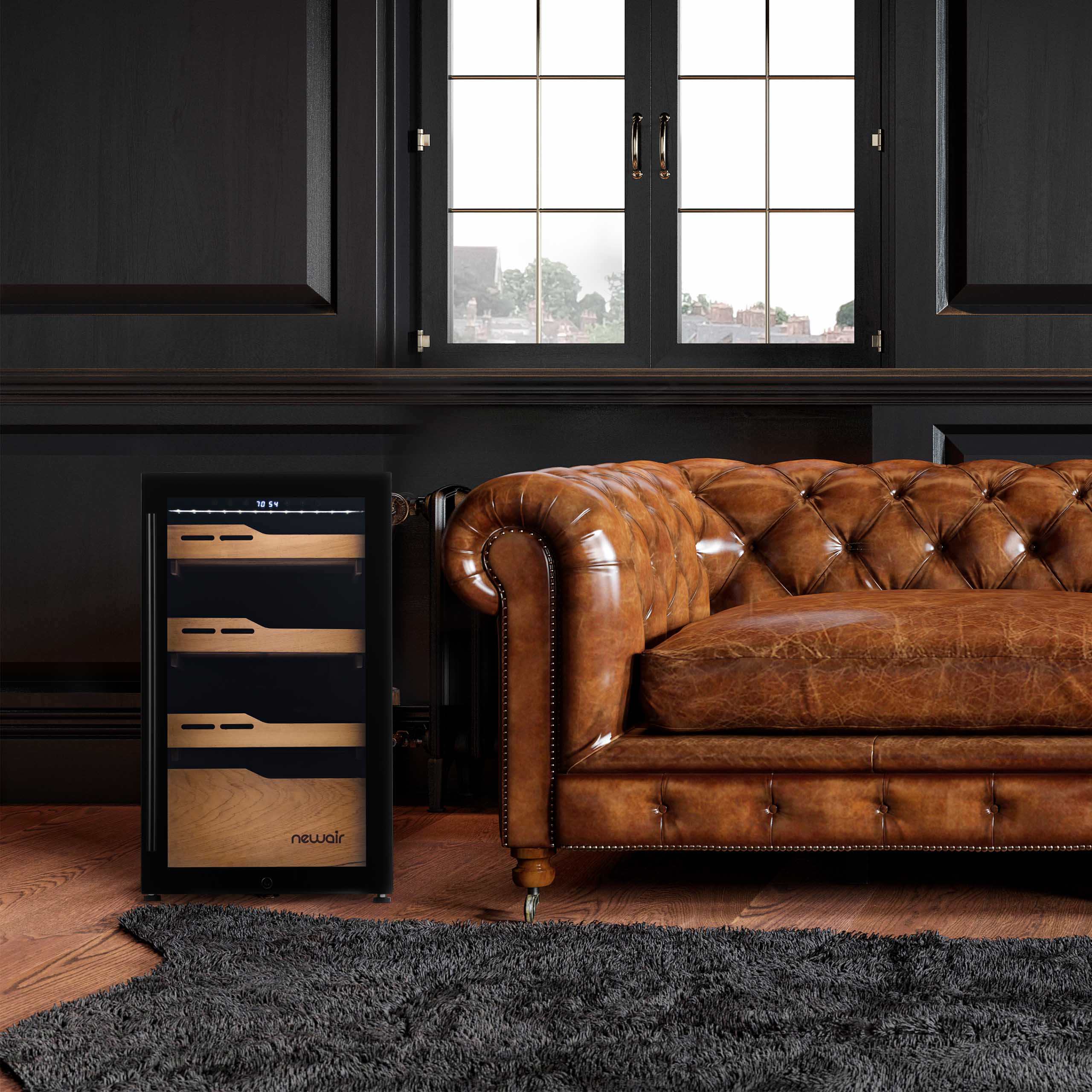 Newair® 840 Count Electric Cigar Humidor with Built-In Hygrometer - Premium Cigar Storage for Home, Office, or Lounge - Perfect for Cigar Enthusiasts and Collectors