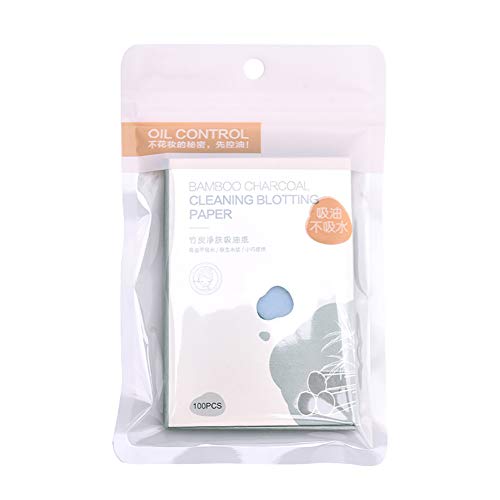 Onkessy Oil Control Blotting Paper - 100Pcs Natural Bamboo Sheets for Face Shine Removal | Perfect for Oily Skin & Touch-Ups On-The-Go