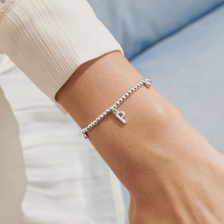 Joma Jewellery Alphabet 'P' Bracelet - Elegant Initial Letter Charm Bracelet for Women, Perfect Gift for Birthday, Anniversary & Everyday Wear
