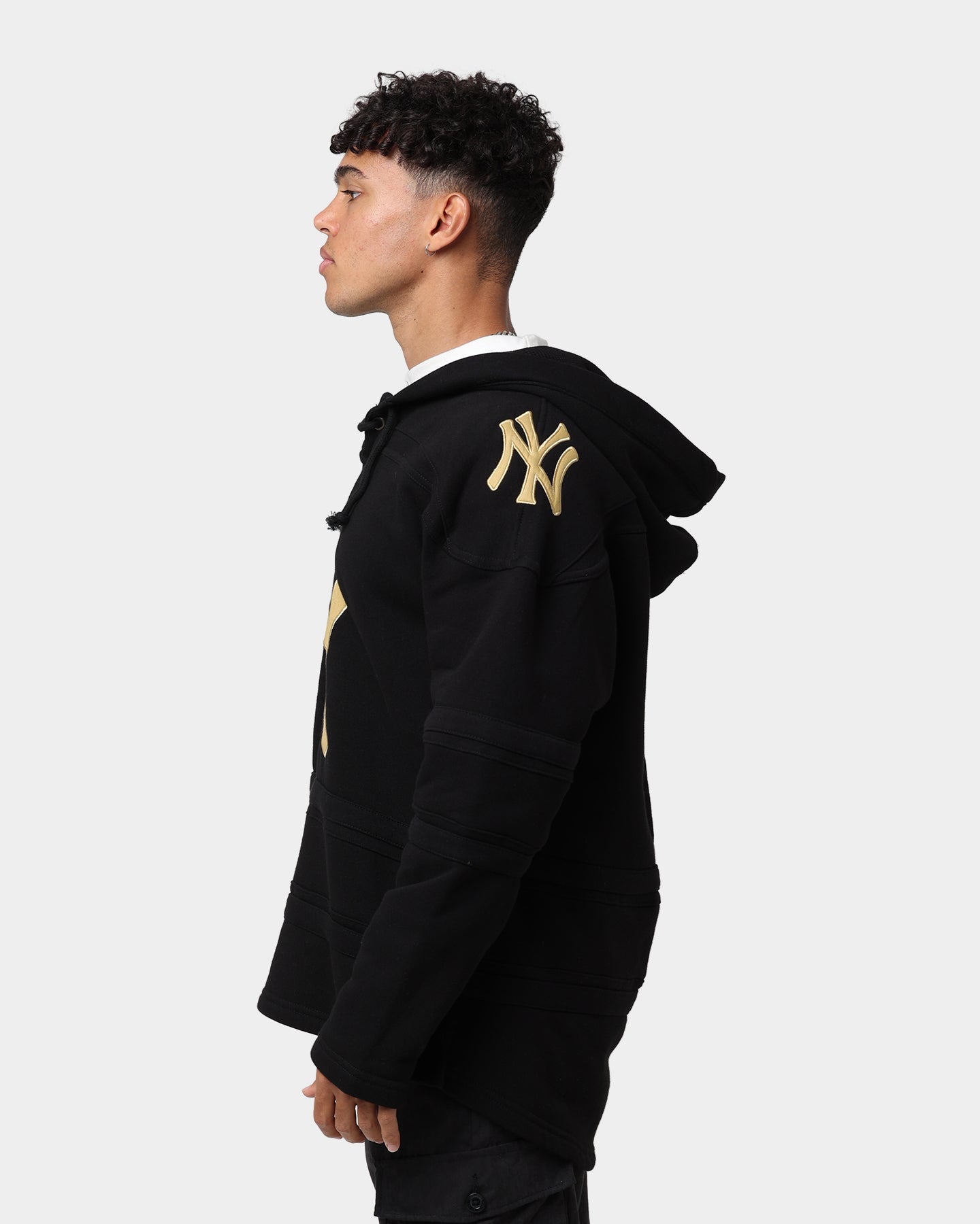 47 Brand New York Yankees Superior Lacer Hoodie - Black & Gold - Men's Baseball Fan Apparel for Game Day & Casual Wear