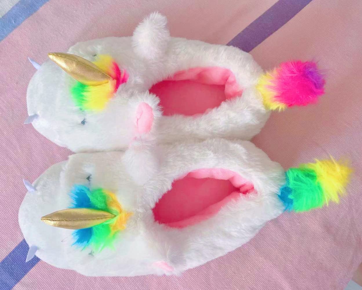 **Unicorn Slippers for Girls - Soft & Comfortable Toddler House Slippers - Non-Slip Kids Indoor Shoes for Playtime & Cozy Home Wear**