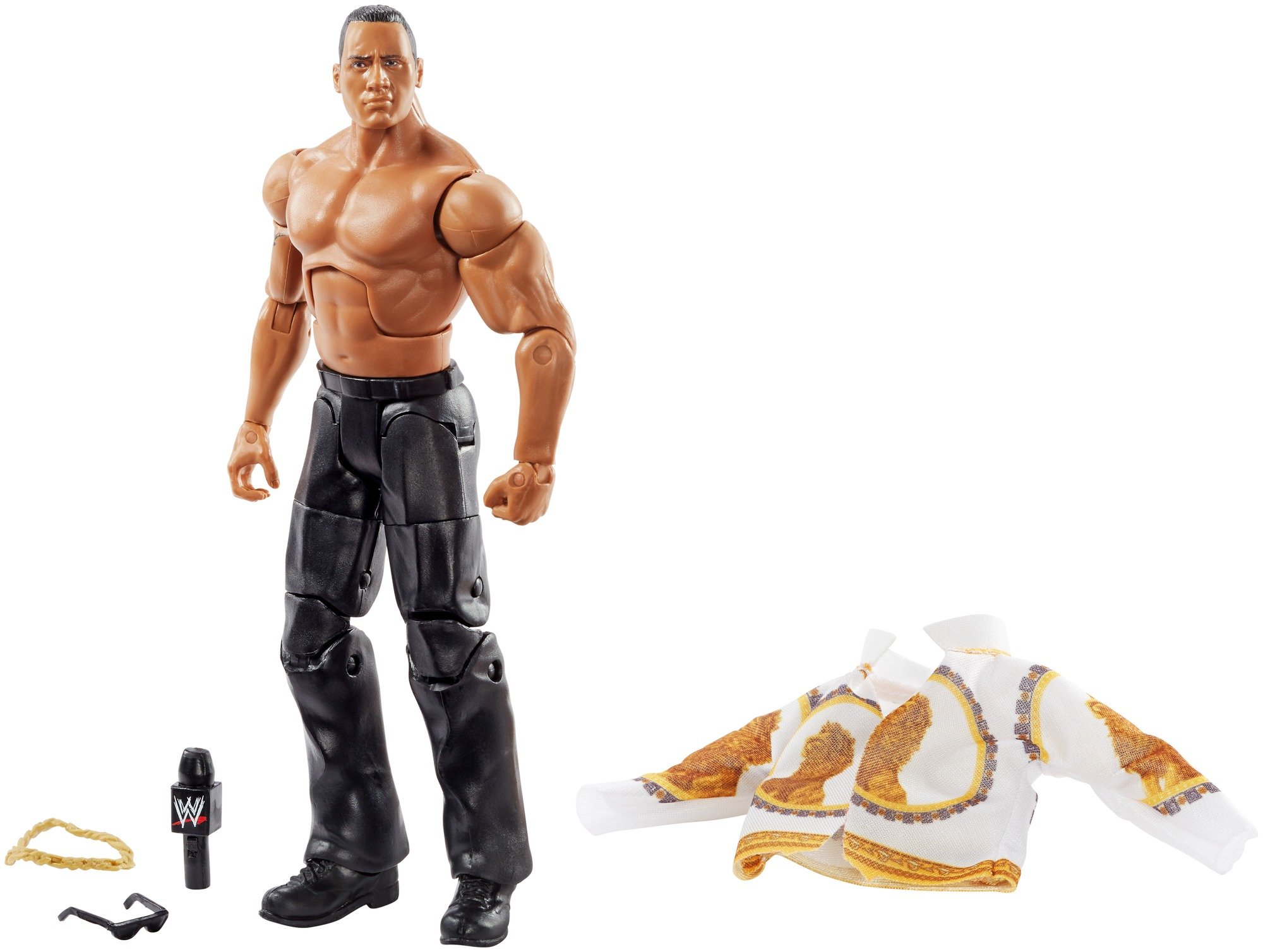 WWE The Rock Elite Collection Action Figure - Authentic Wrestling Collectible Toy for Fans & Kids - Perfect for Display, Play & Gifting