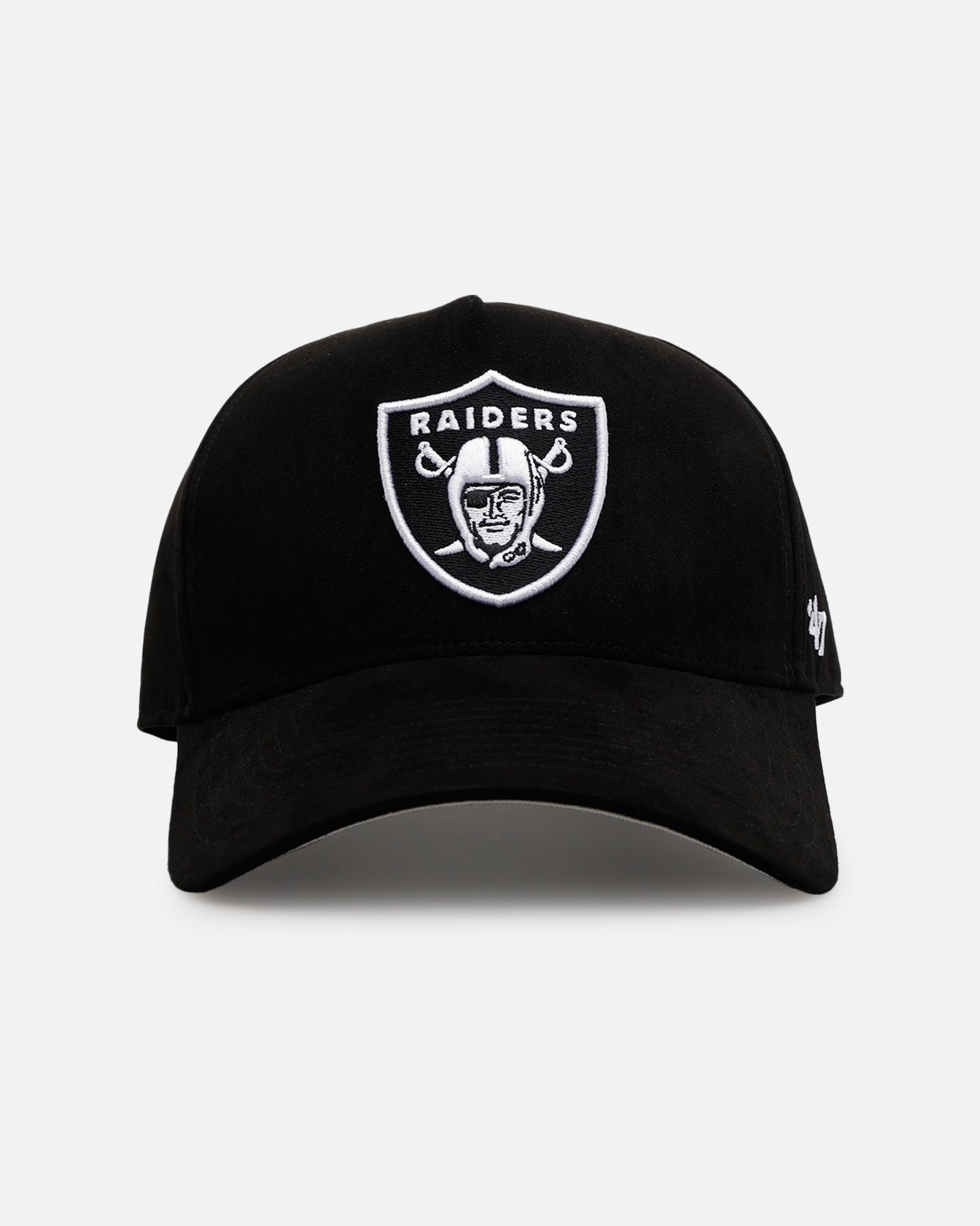 47 Brand Las Vegas Raiders 'Ultrasuede' 47 MVP Strapback Snapback Hat - Black/White Adjustable Baseball Cap for Men & Women - Perfect for NFL Games, Tailgating, and Sports Fan Gifts