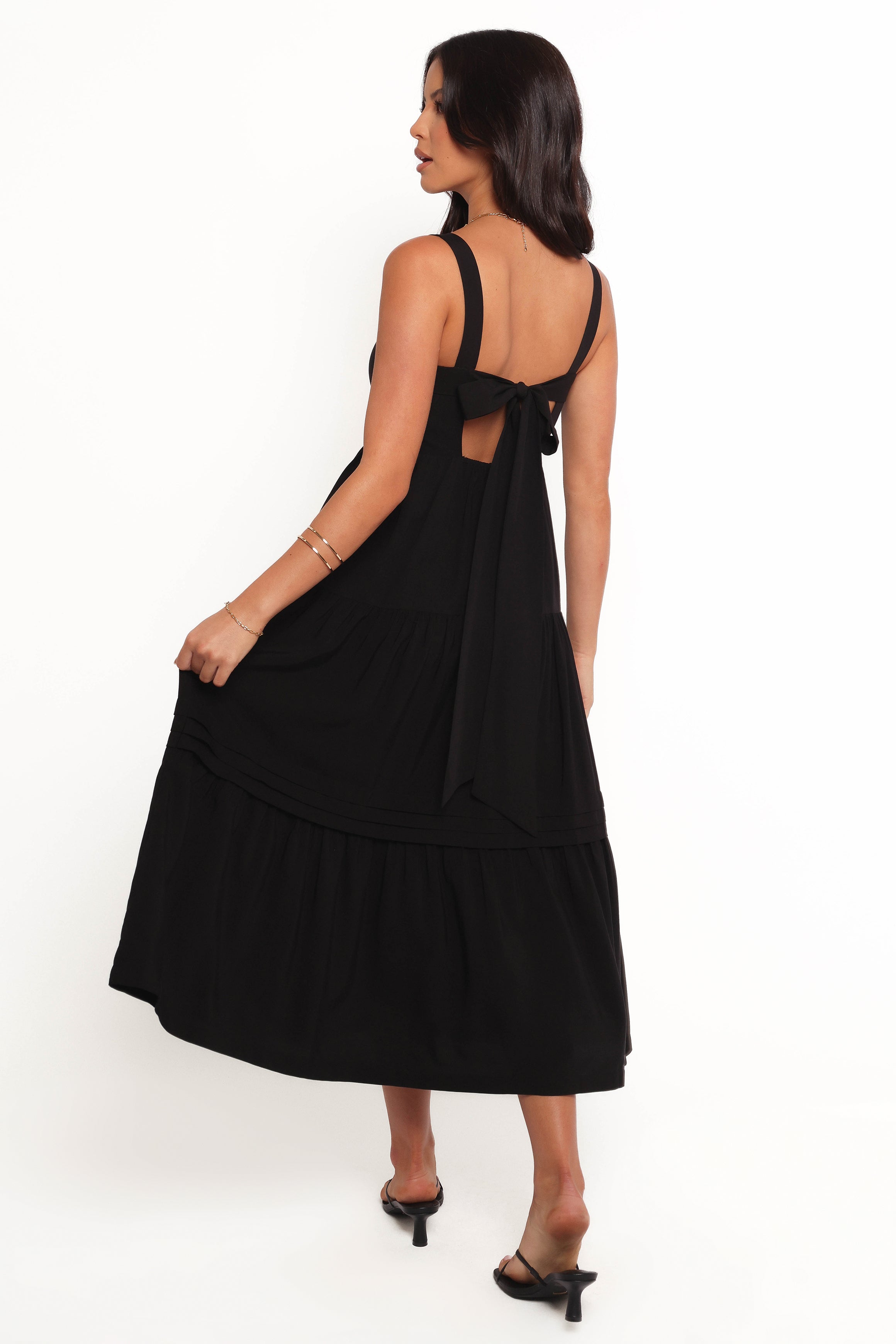 Elvia Maxi Dress for Women - Flowy Long Summer Dress in Black | Perfect for Beach, Vacation & Casual Wear