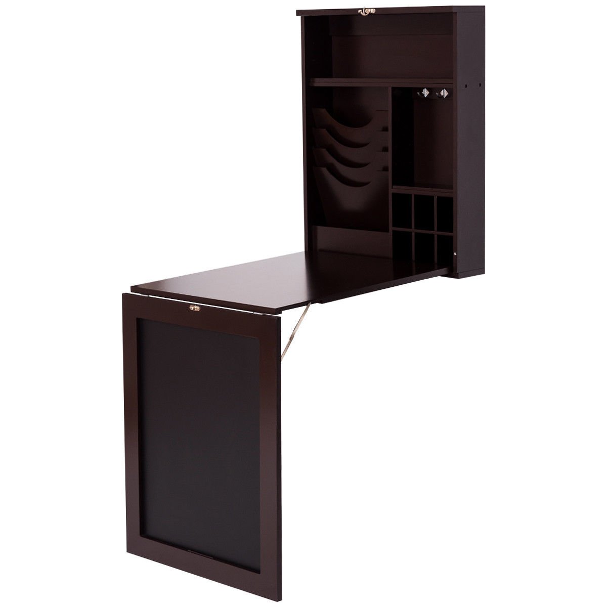 Foldable Wall Mounted Desk - Space Saving Convertible Table for Coffee & Chalkboard Use
