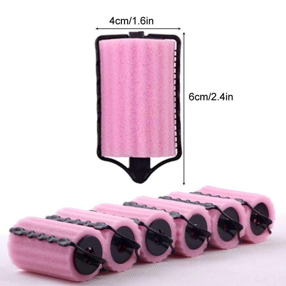 EQLEF® 6-Pack Hair Curlers for Women - Soft Sponge Foam Rollers for Curly Waves & Styling - DIY Home Salon & Professional Hairdressing Accessories