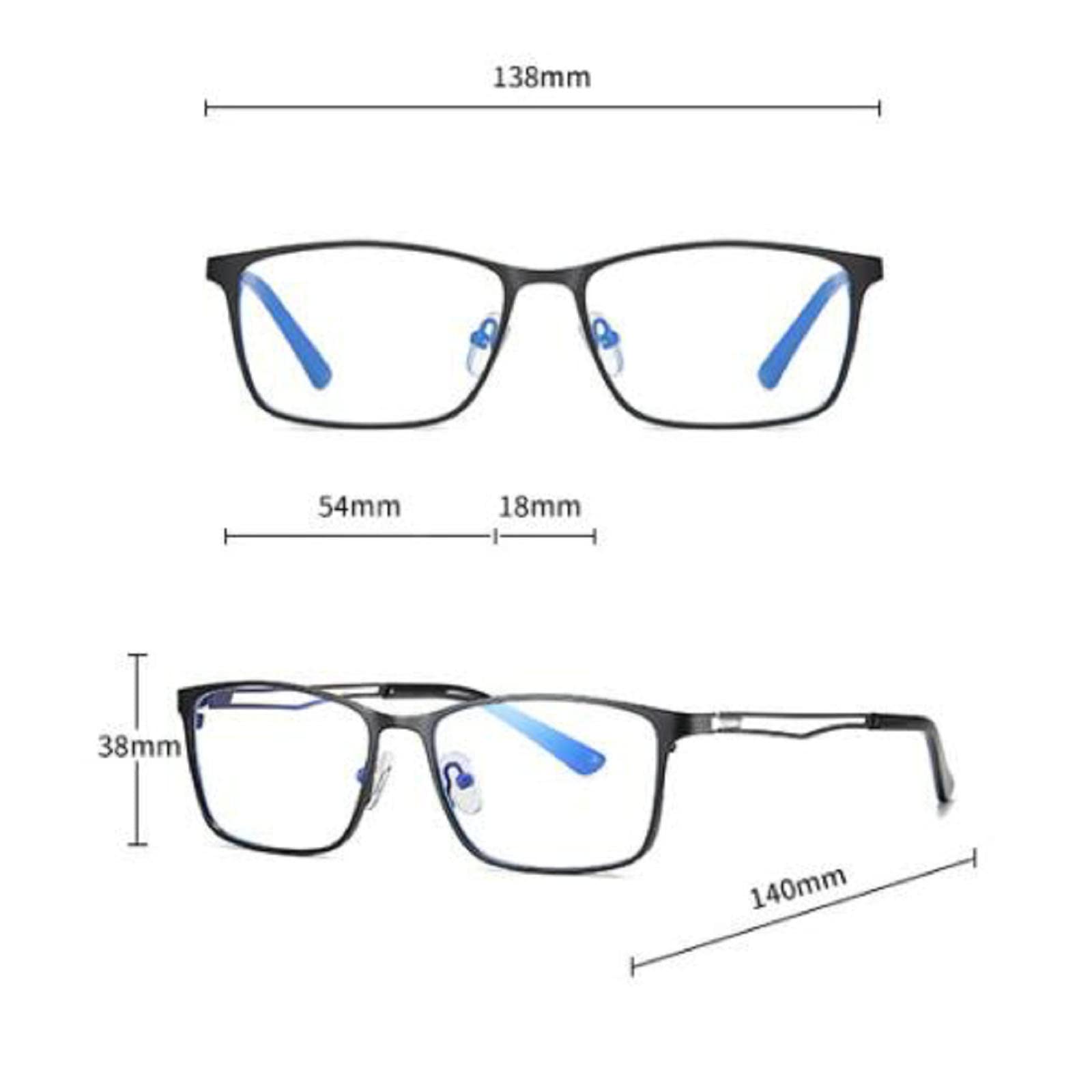 3 Pack Blue Light Blocking Reading Glasses - Metal Full Frame Computer Eyewear for Men - Office & Screen Use