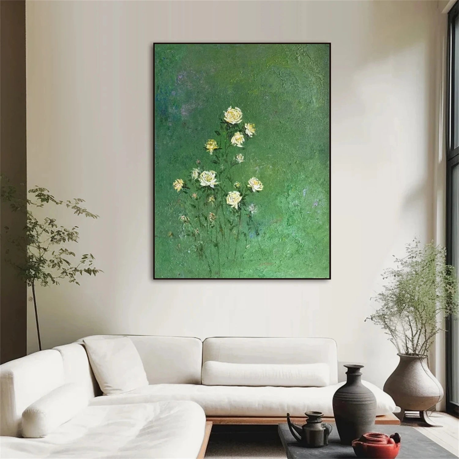 Flower and Tree Painting #FT 204 - Handmade Canvas Wall Art for Home & Office Decor - Perfect for Living Room, Bedroom, or Gift