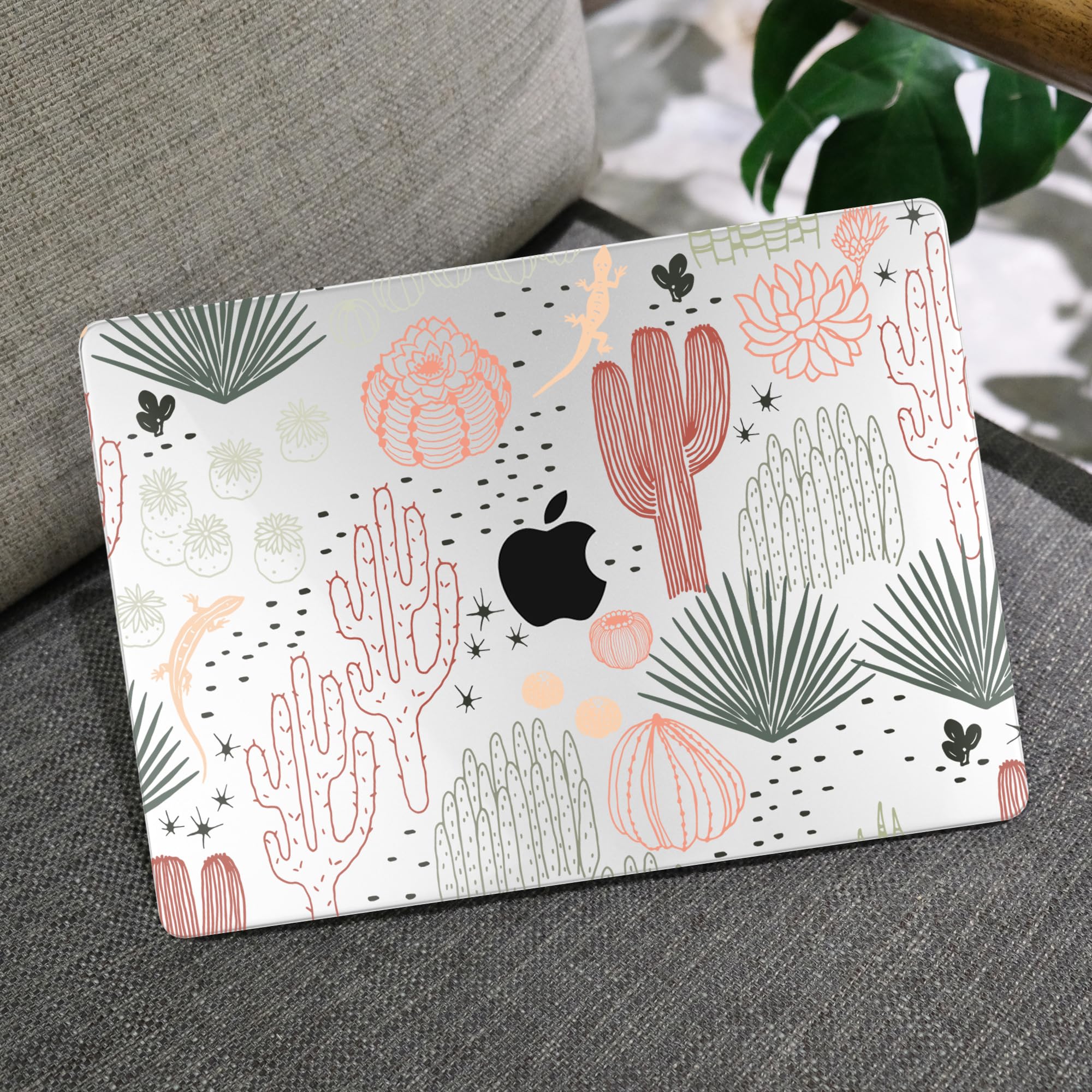 MEEgoodo Hard Shell Case for MacBook Pro 13 inch (2020-2022 Models A2338 M2/M1, A2251, A2289) - Protective Laptop Cover with Keyboard & Camera Privacy Shield - Cactus Design | Perfect for Work, Travel & School Use