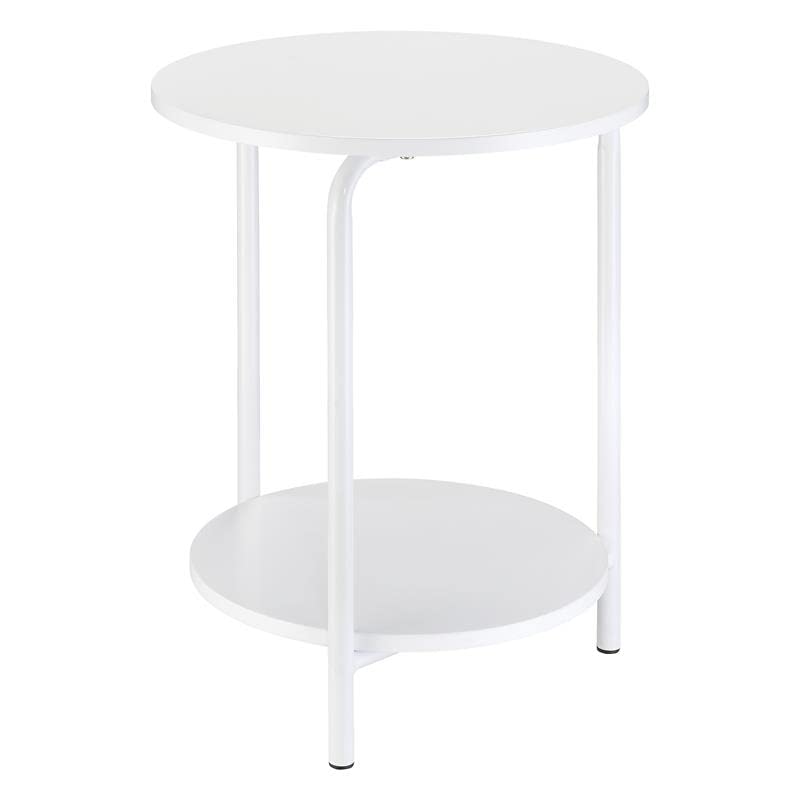 White Elgin Metal Accent Table - Modern Side Table for Living Room, Bedroom & Office | Durable Home & Office Furniture for Small Spaces