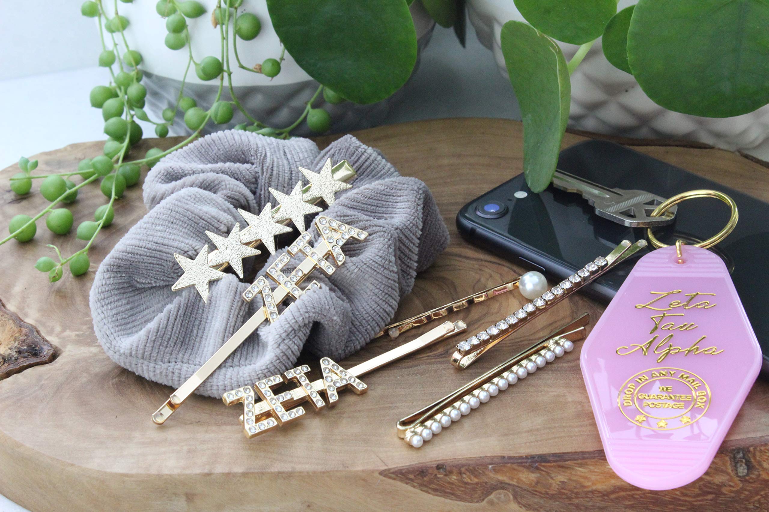 Zeta Tau Alpha Sorority Hair Clips - 6 Pack | Greek Letter Hair Accessories for Sorority Sisters - Perfect for Bid Day, Recruitment & Sisterhood Events