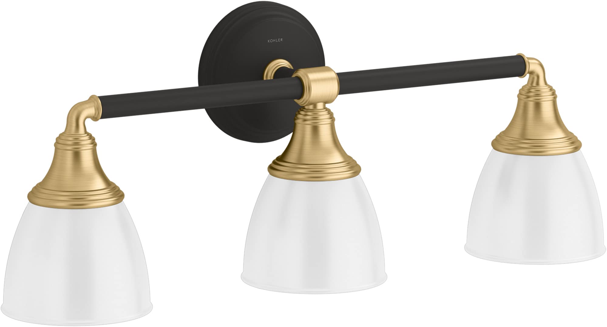 Kohler Devonshire 3-Light Bathroom Vanity Wall Sconce - Adjustable Up/Down Facing Brushed Nickel Fixture - UL Listed for Bathroom, Powder Room & Dressing Area Lighting