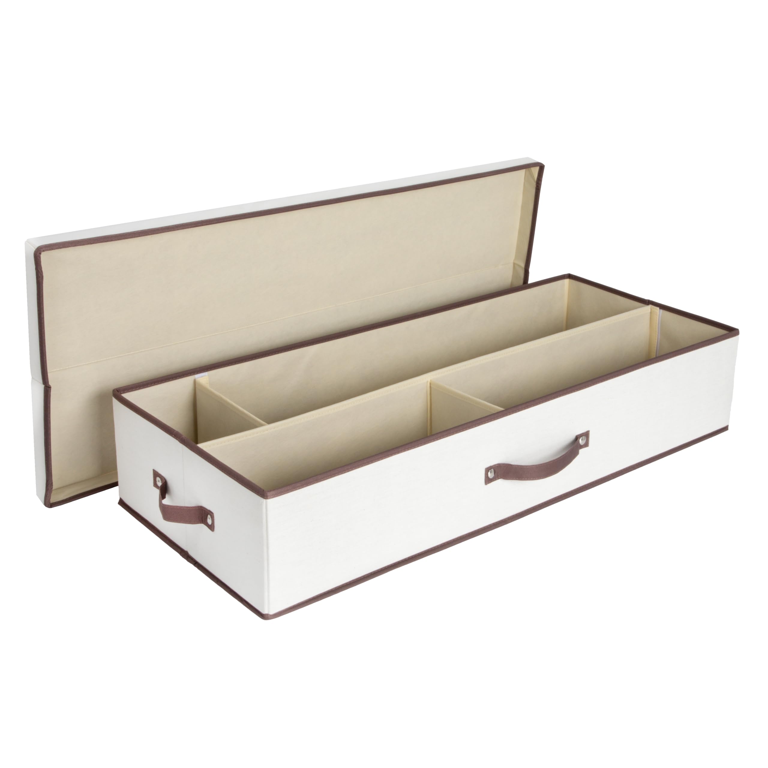 Household Essentials Gift Wrap Organizer with Lid - Natural Brown Storage Box for Wrapping Paper, Ribbons & Crafts | Perfect for Holiday Gift Wrapping, Party Decorations & Craft Room Organization