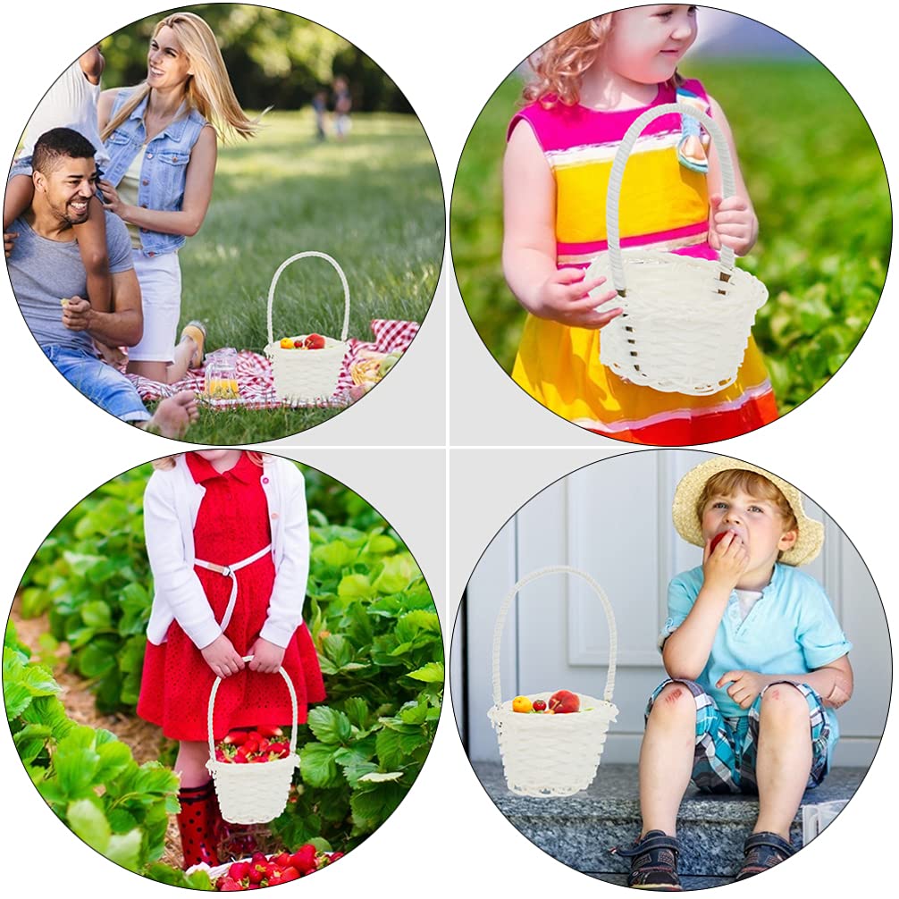 10-Piece Rattan Shopping Baskets Set - Decorative Kids & Vegetable Woven Baskets - Multi-Functional Handheld Rattan Baskets for Groceries, Fruits, Flowers & Home Decor - Perfect for Kitchen, Garden, Picnic & Nursery Organization