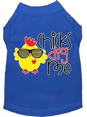 Chicks Dig Me Funny Dog T-Shirt - Soft Cotton Pet Apparel in Multiple Colors - Perfect for Dog Lovers & Pet Costume Parties