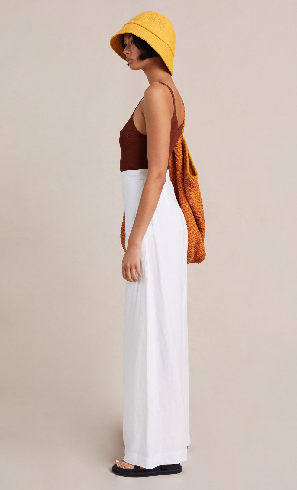 Evelyn Women's High-Waisted Linen Pants in Ivory - Comfortable & Breathable for Summer, Travel, and Casual Wear