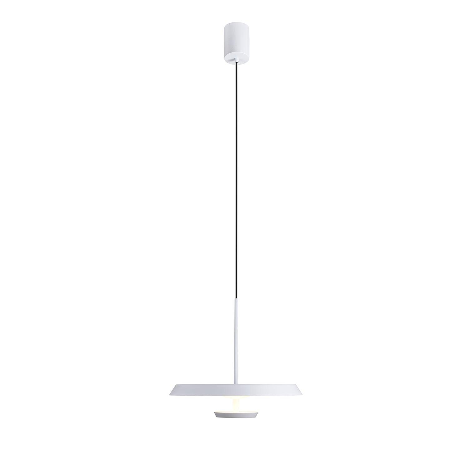 Modern Flat Pendant Light Fixture - Sleek Minimalist Ceiling Lamp for Kitchen Island, Dining Room & Bedroom Lighting - Dimmable LED Hanging Light with Adjustable Cord