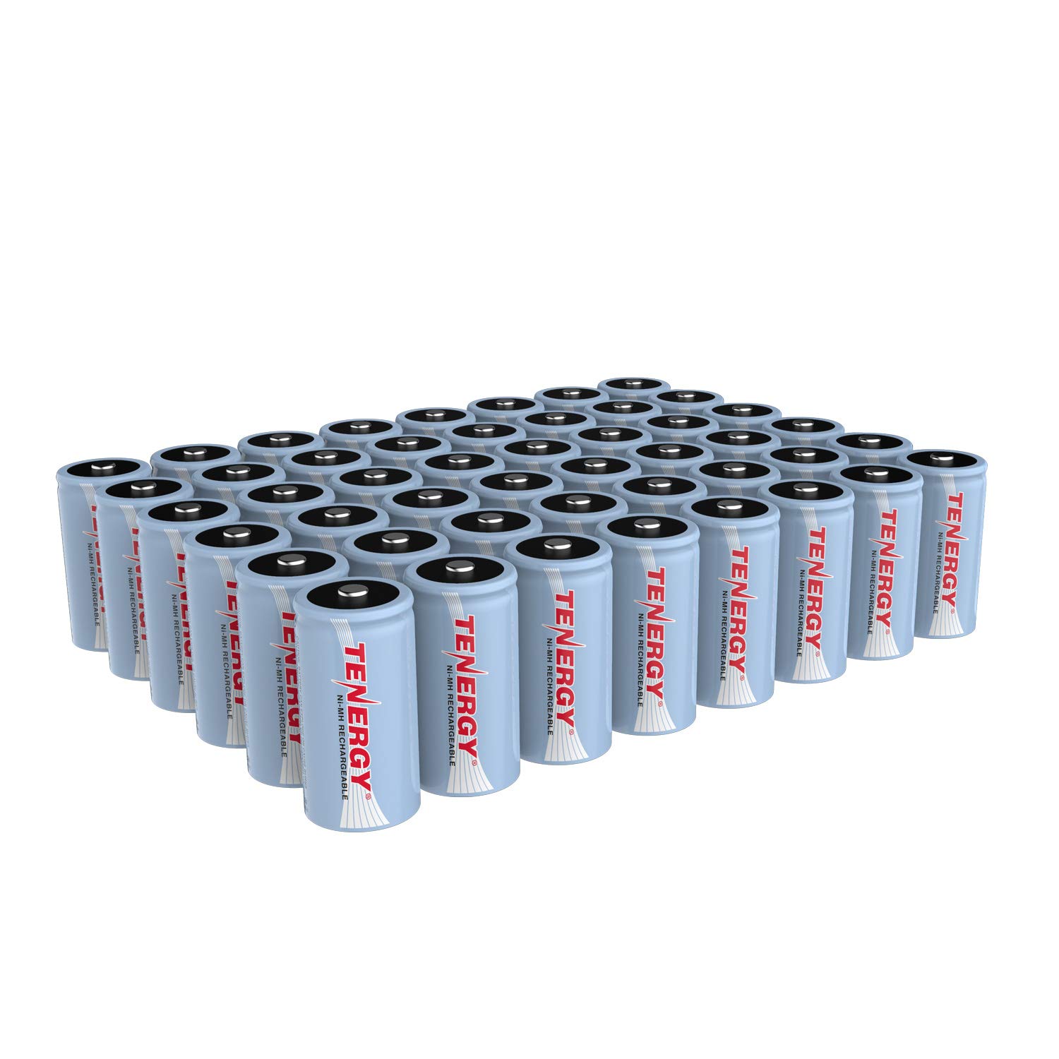 Tenergy C Size 1.2V 5000mAh NiMH Rechargeable Batteries - 48 Pack High Capacity Batteries for LED Flashlights, Kids Toys, Remote Controls, and Electronic Devices | Long Lasting Power for Home & Office Use