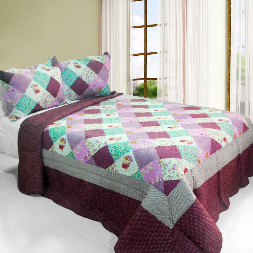 Blancho Sweet Dreams 3-Piece Cotton Quilted Bedding Set - Full/Queen Size, Soft & Breathable Printed Comforter Cover for Cozy Sleep & Stylish Bedroom Decor