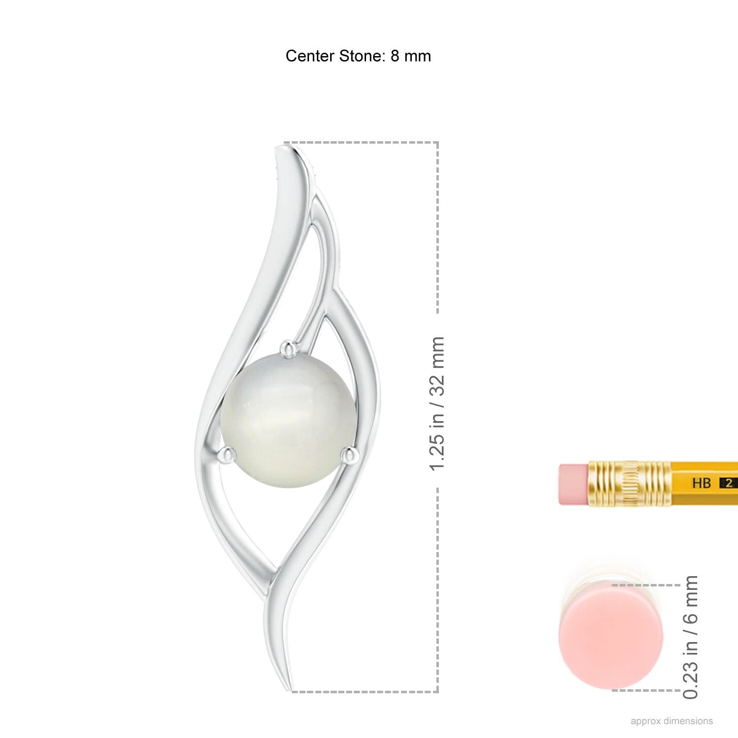 Angara Natural Moonstone Solitaire Pendant Necklace for Women in 14K Solid Gold | Elegant Birthstone Jewelry for Birthday, Engagement, Anniversary & Wedding Gifts | Perfect for Romantic Dates, Special Occasions and Everyday Wear