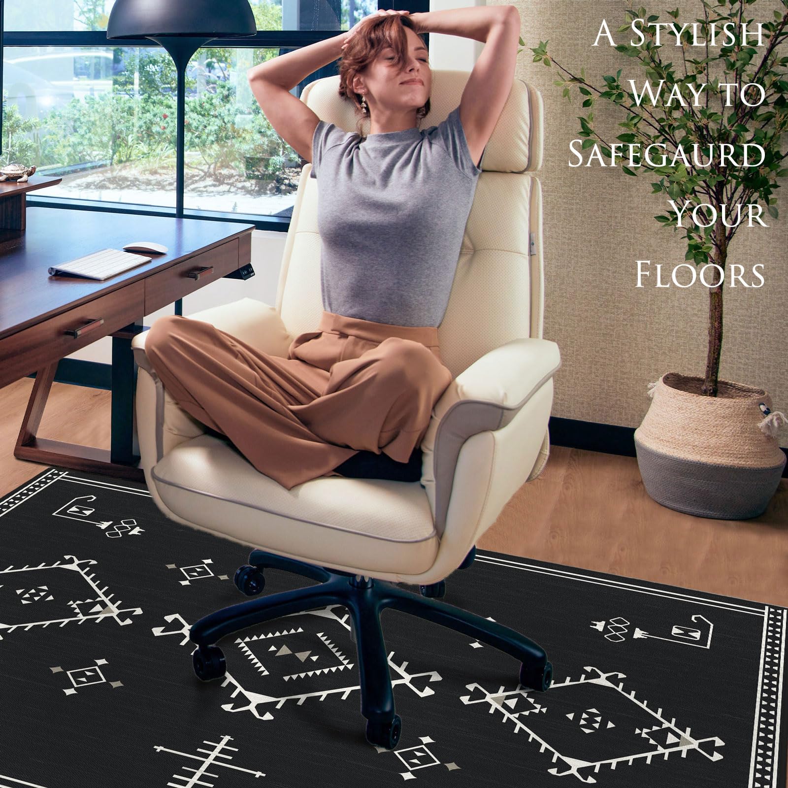 36''x48'' Office Chair Mat for Hardwood Floors - Heavy Duty Desk Chair Mat Protector for Hard Surfaces, Spillproof Under Desk Rug for Rolling & Gaming Chairs - Perfect for Home Office, Computer Workstations & Tile Floors
