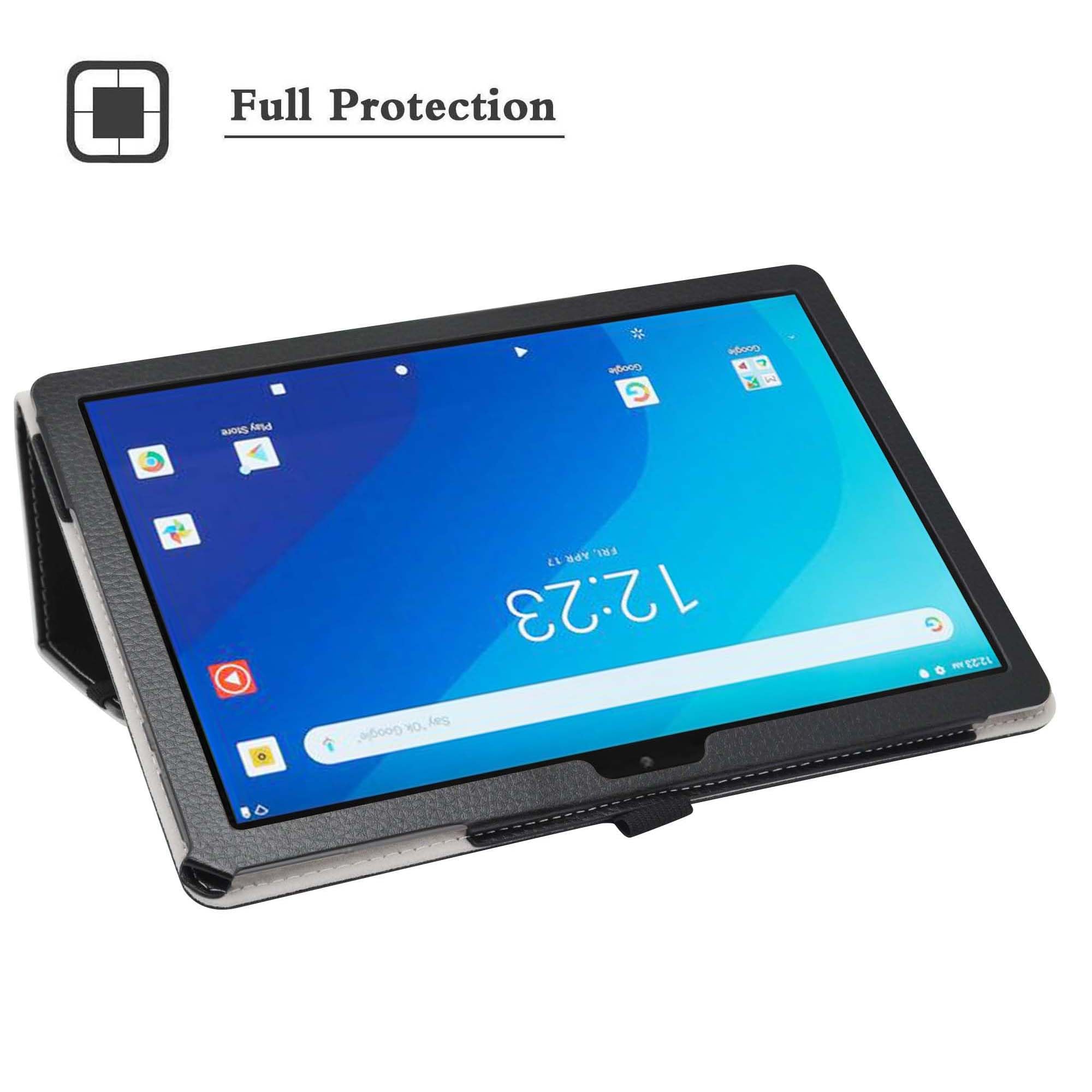 10.1 Inch Tablet Case for Onn (2022 Model) - PU Leather Folio Stand Cover with Auto Wake/Sleep - Perfect for Work, Travel & Home Use - Black