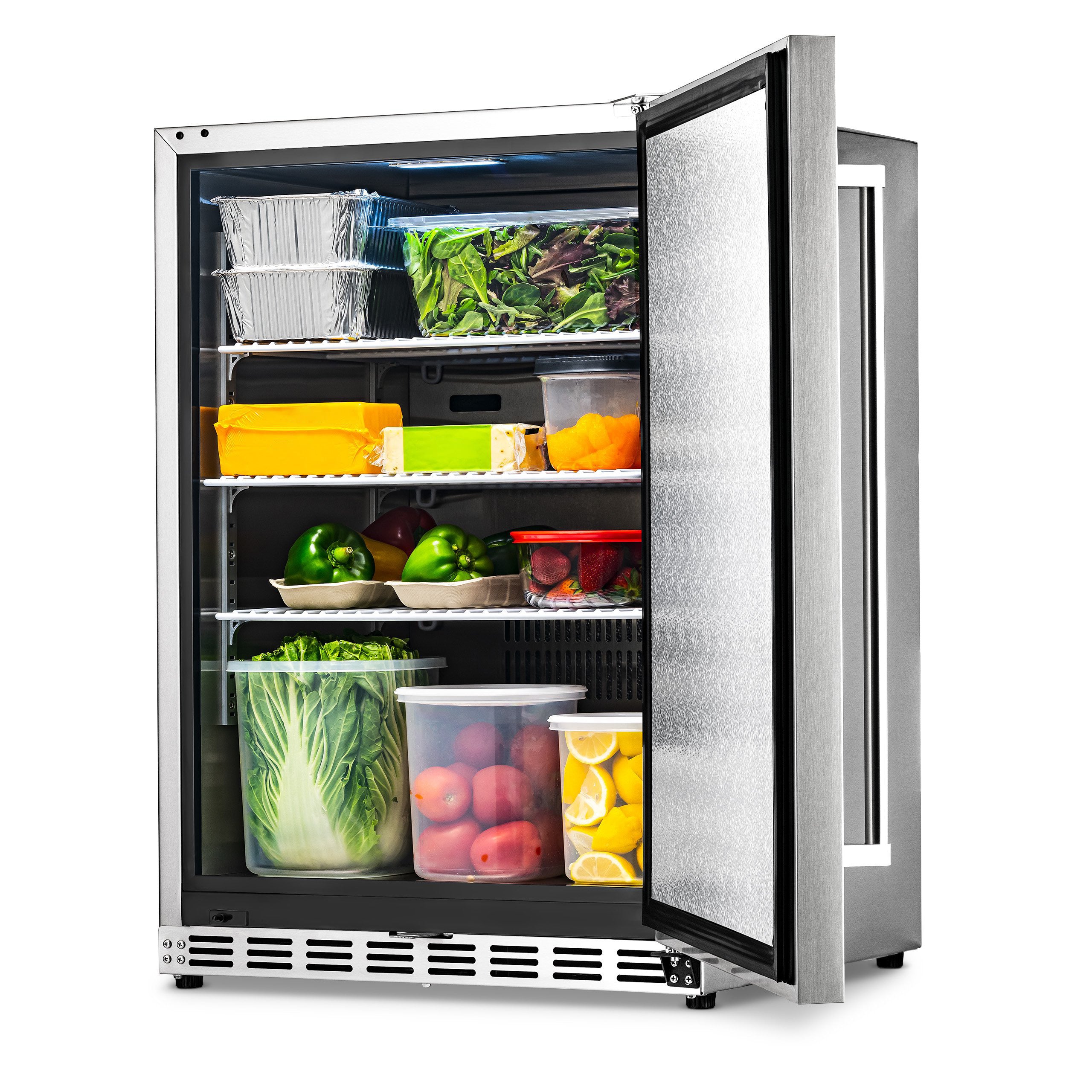 Newair® 24 Inch 5.3 Cu. Ft. Built-In Commercial Beverage Refrigerator - Stainless Steel Cooler for Wine, Beer & Soda - Perfect for Home Bars, Restaurants & Offices