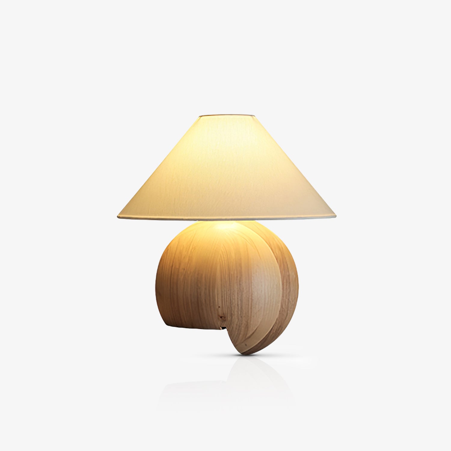 Modern Wooden Corner Log Table Lamp - Rustic Home Decor for Living Room, Bedroom & Office - Warm Ambient Lighting for Cozy Spaces