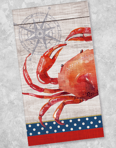 Premium American Crab Design Guest Towel Napkins - 40 Count, Soft & Absorbent for Parties, Weddings, and Elegant Dining