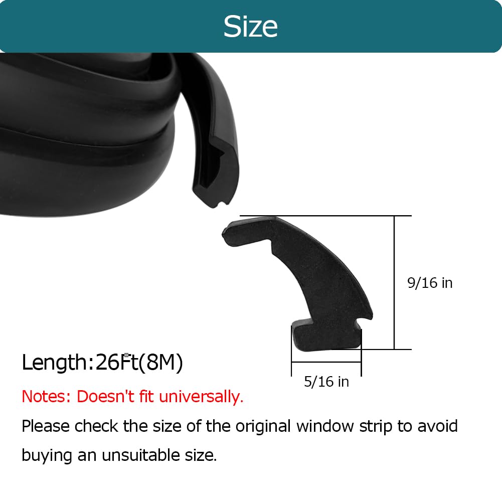 RV Rubber Window Seal & Windshield Weather Stripping - 5/16