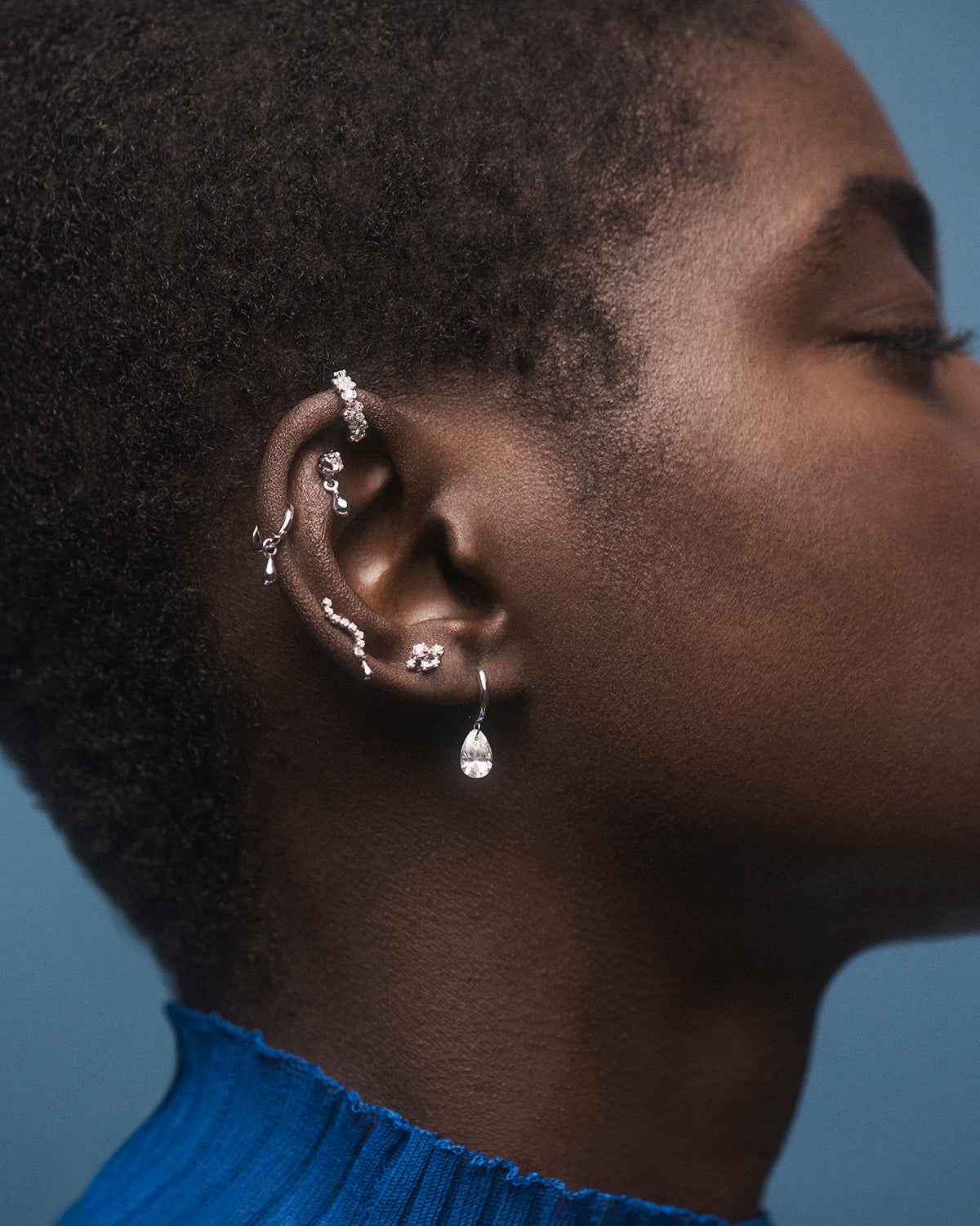 GRID Bubble Silver Ear Cuff - Trendy Cartilage Earrings for Women - Perfect for Parties, Weddings & Everyday Wear