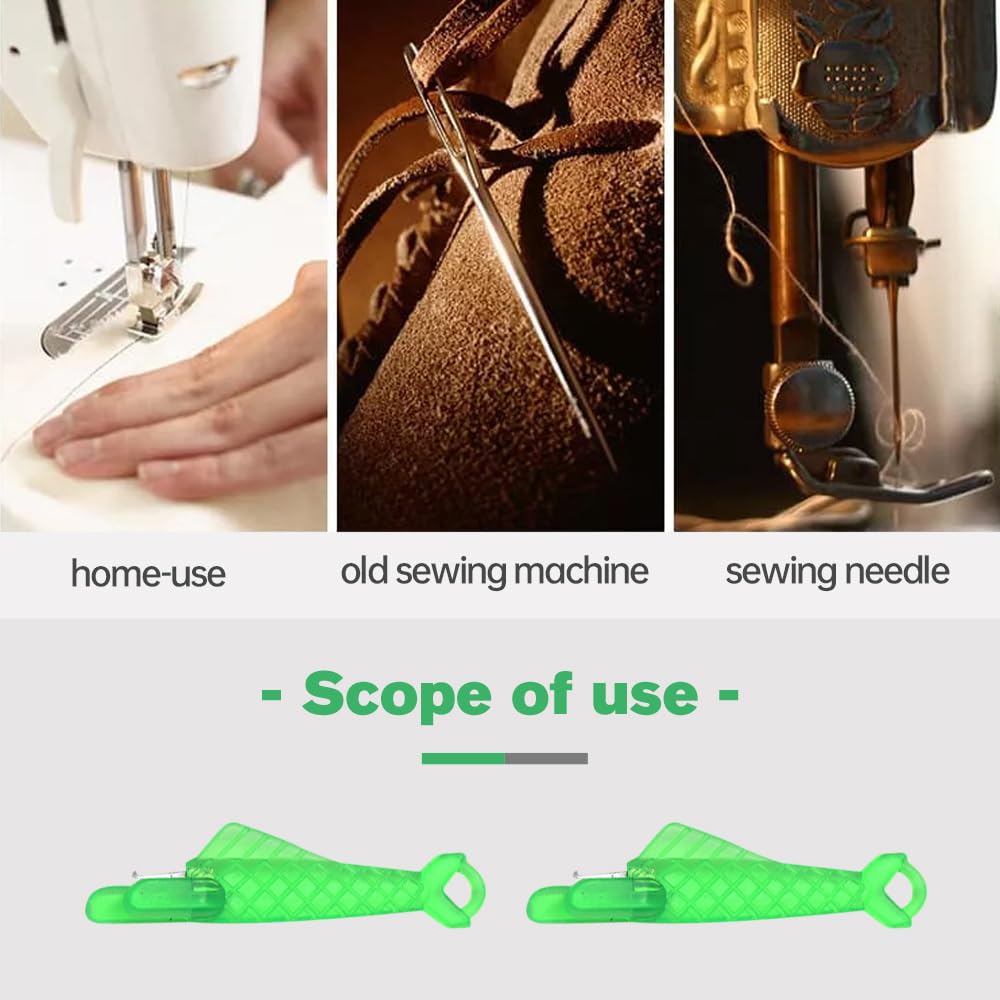 2024 Upgraded Automatic Sewing Machine Needle Threader - Fish Mouth Design for Quick & Easy Threading | Durable Loop Needle Threader Tool (10 Pack) | Perfect for Quilting, Garment Repair & Craft Projects
