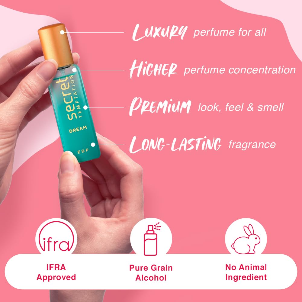 Secret Temptation Perfume Gift Set for Women - 3 x 20ml Luxury Eau De Parfum | Long Lasting Fragrance with Floral & Fruity Notes | Perfect Birthday, Anniversary & Valentine's Day Gift for Her | Home, Office & Evening Wear Scent