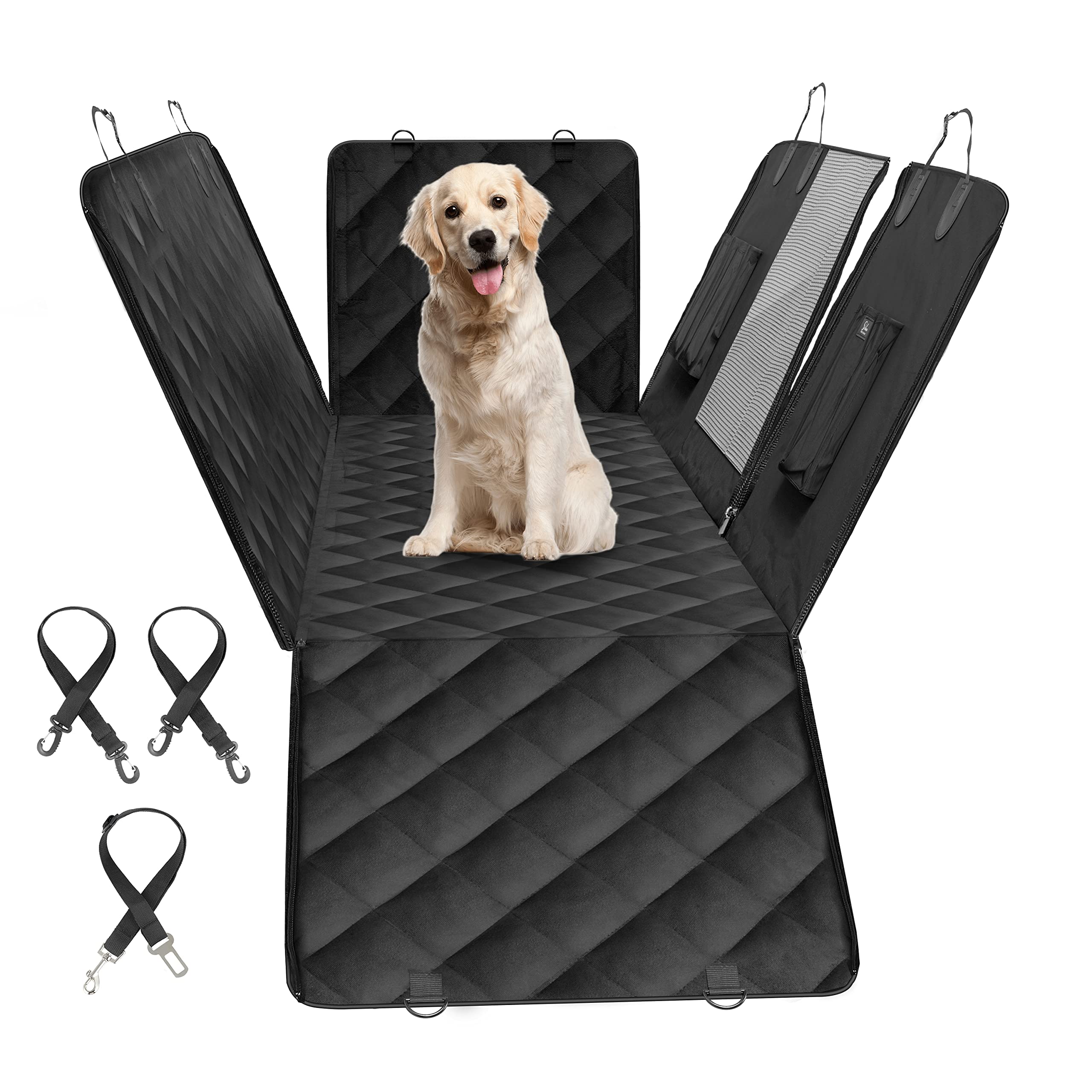 **Waterproof Dog Car Seat Cover for Back Seat - Scratchproof & Nonslip Pet Seat Protector with Mesh Window | Fits Cars, Trucks & SUVs | Perfect for Travel, Daily Commute & Outdoor Adventures**
