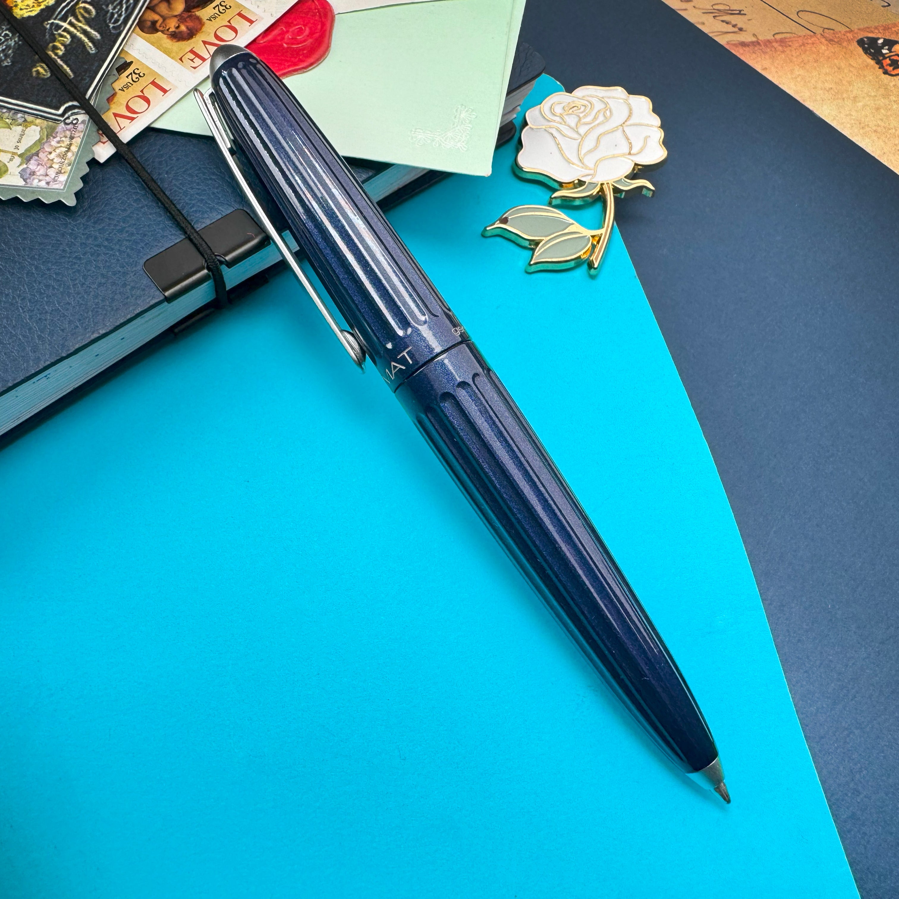 Premium Diplomat Aero Ballpoint Pen - Midnight Blue Luxury Writing Instrument for Professionals & Gift Giving - Perfect for Office, Business Meetings & Signature Documents