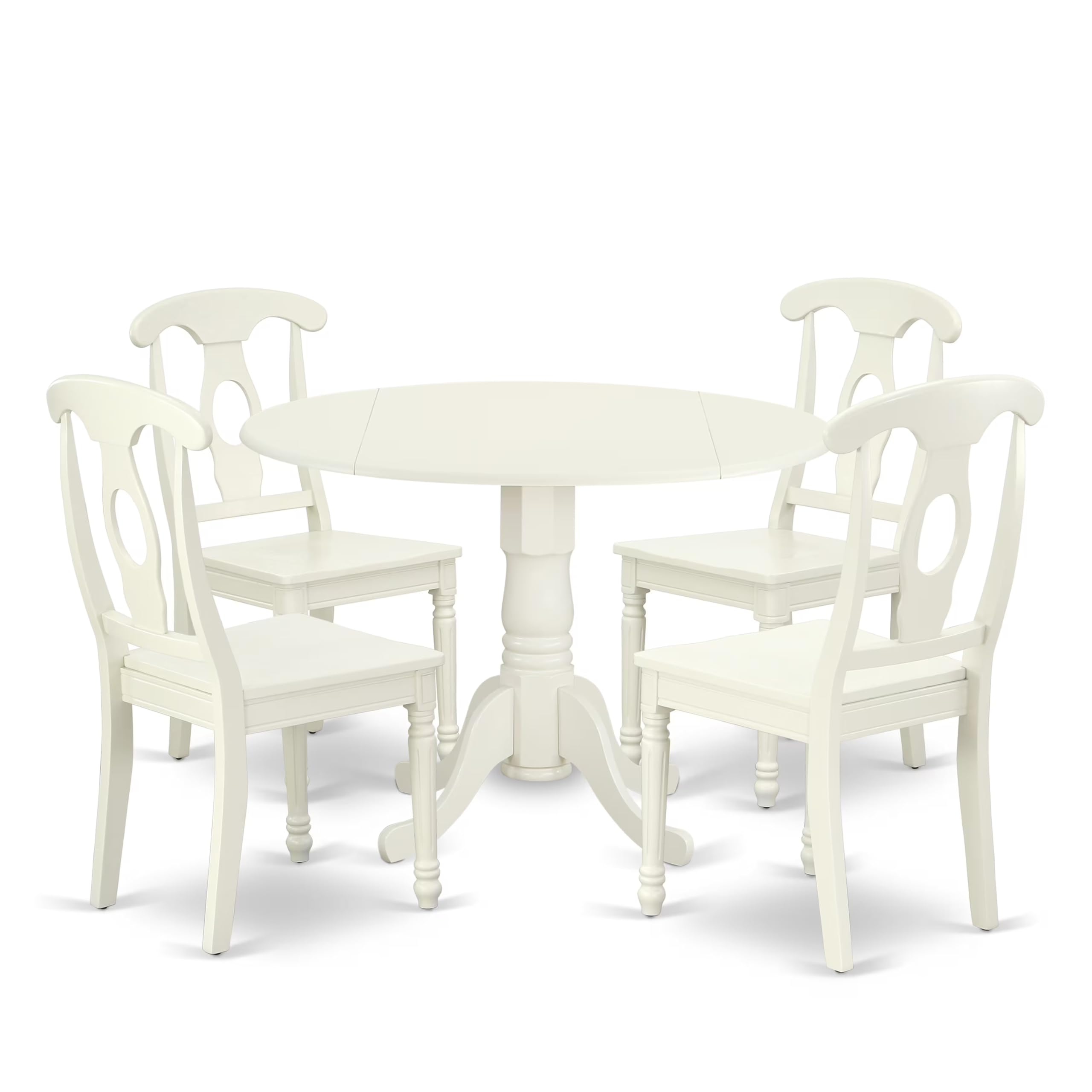 East West Furniture DLKE5-LWH-W 5-Piece White Linen Dining Set with 42