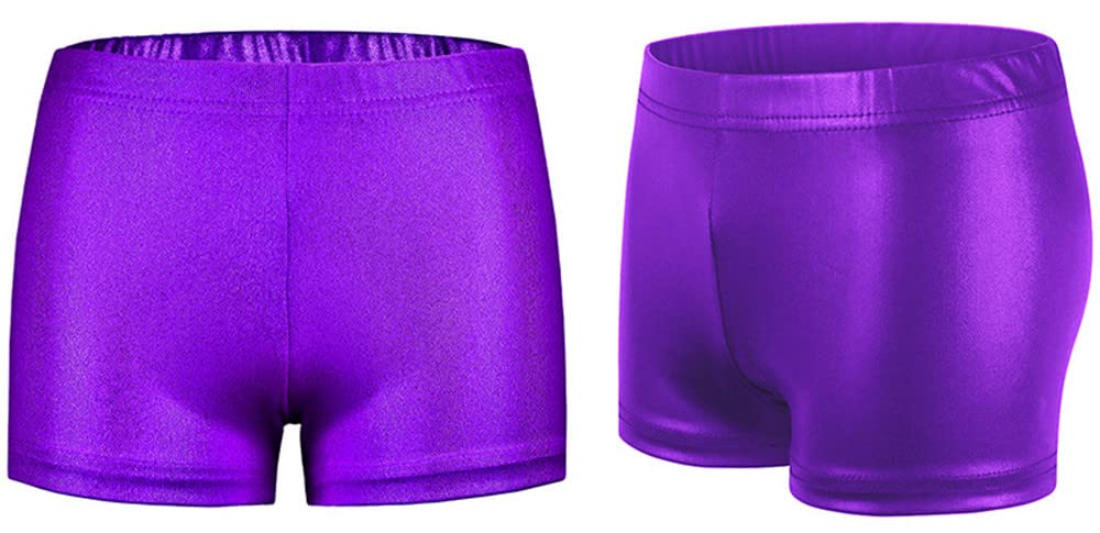Girls Gymnastic Shorts - Ballet Dance & Tumbling Athletic Shorts for Kids - Stretchy Leotard Shorts for Girls Gymnastics, Ballet Practice & Dance Class (3-Pack)