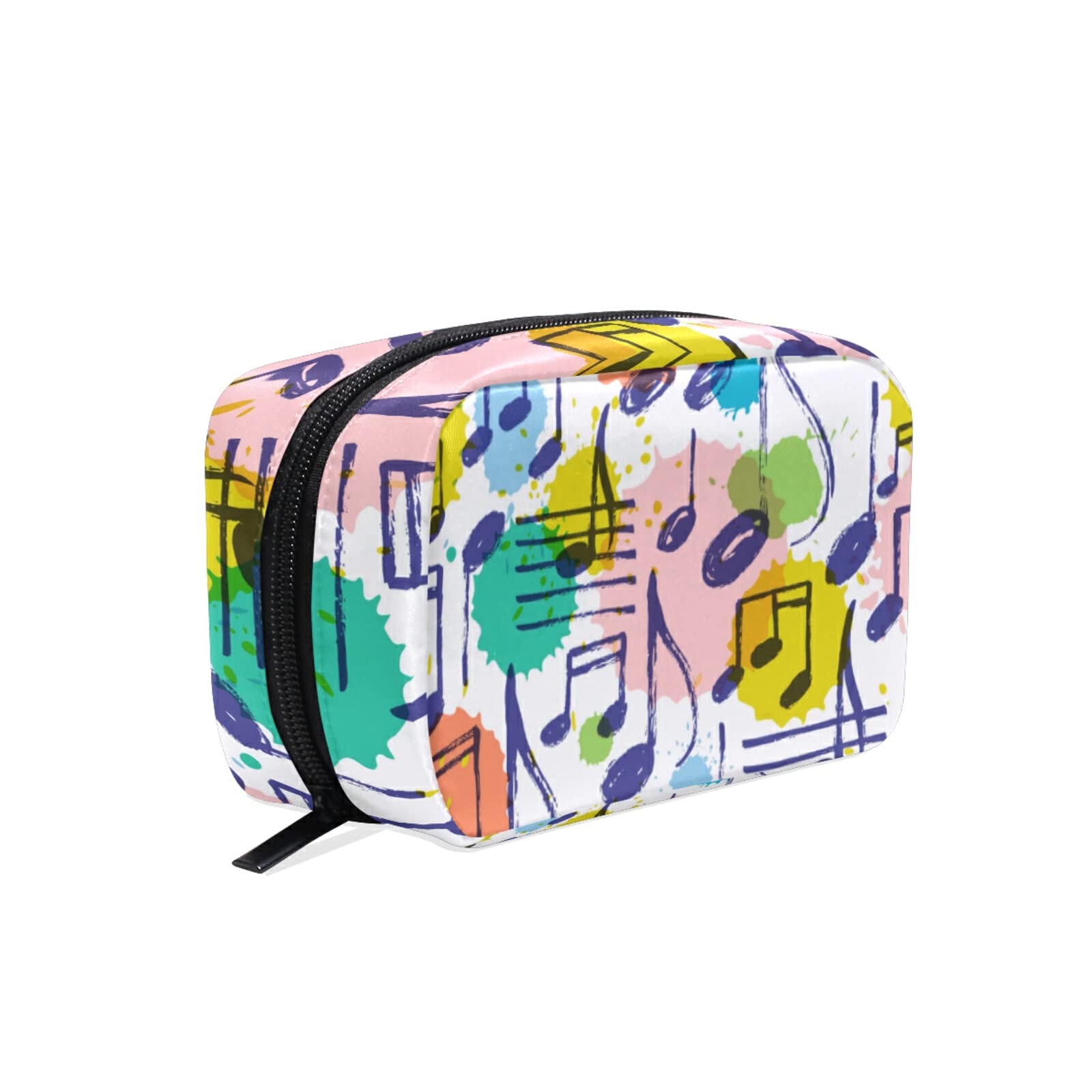 Women's Music Note Makeup Bag - Travel Cosmetic Pouch for Brushes & Essentials