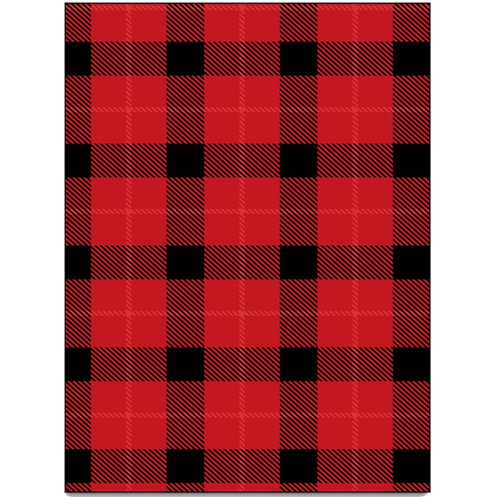 Vintage Buffalo Plaid Checkered Rug - 5'x8' Soft Non-Slip Indoor Outdoor Carpet for Farmhouse, Living Room, Bedroom, Kitchen, Courtyard Decor - Black Red Classic Pattern for Cozy Home & Cabin Style