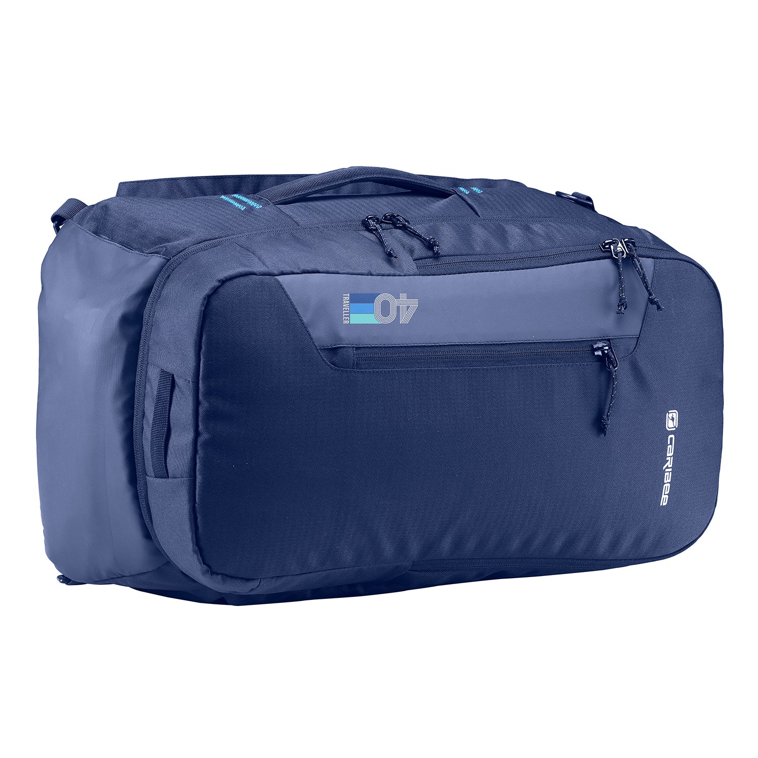 Caribee 69061 TRAVELLER 40 Multipurpose Carry-On Bag & Backpack - Navy Blue | Perfect for Travel, Hiking & Daily Commute