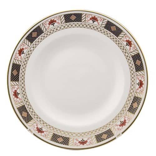 Derby Border Bread and Butter Plate Set - Elegant Porcelain Appetizer Dishes for Dinner Parties, Tea Time & Home Decor
