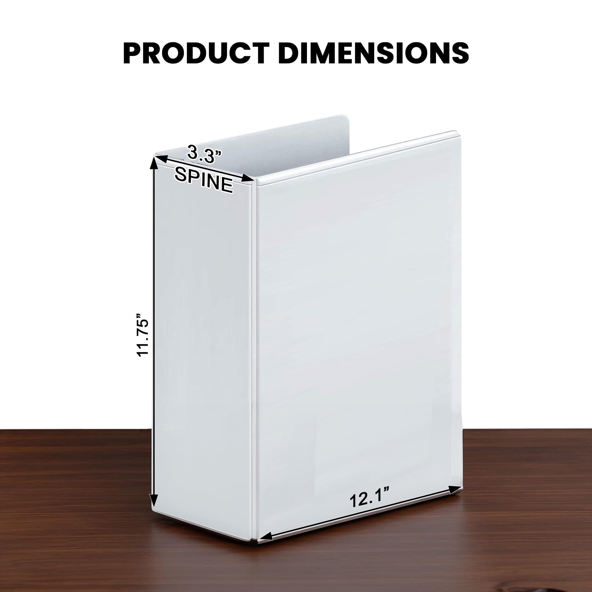 Performore 3 Ring Binder 2.5 Inch - 12 Pack Professional Round Ring Binders with Clear View Cover, Inside Pockets for Standard Letter Size Papers - Ideal for Office, School, Presentations and Document Organization
