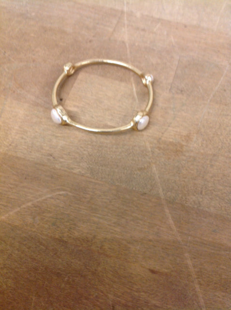 Elegant Gold Plated Bracelet with White Stone - Perfect for Women's Fashion, Gift Giving & Special Occasions